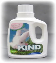 Bottle of KIND fabric softener on grey background