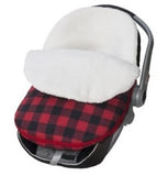 car seat with fleece cuddle bag in plaid