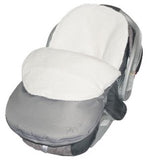 car seat with fleece cuddle bag in silver