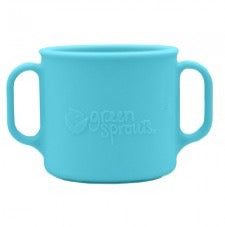 green sprouts silicone learning cup in blue