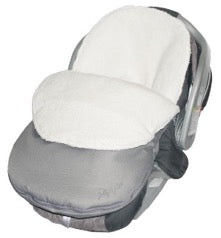 car seat with fleece cuddle bag in silver