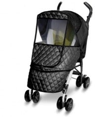 stroller with black Manito Castle weathershield
