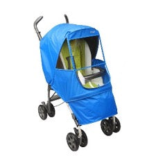 stroller with Manito weathershield in blue