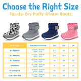 Toasty-Dry Puffy Winter Boots | Hearts