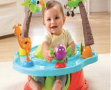 baby sitting in safari-themed Deluxe Superseat activity seat