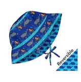 reversible i play by green sprouts baby bucket hat in navy with aquatic design