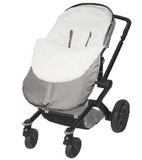 stroller with fleece snuggle bag in silver