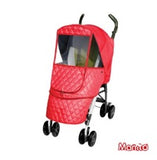 stroller with Manito Castle weathershield in red