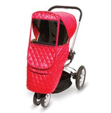 stroller with Manito Castle weathershield in red