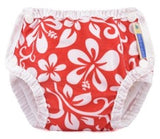 mother ease swim diaper in tropical flowers pattern on white background