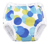 mother ease swim diaper in bubbles pattern on white background