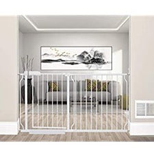Munchkin extra tall and wide baby gate in living room