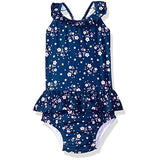 One-piece Ruffle Swimsuit with Built-in Reusable Absorbent Swim Diaper