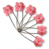 Cats & Bears & Fruits Diaper Pins - 6 Pack