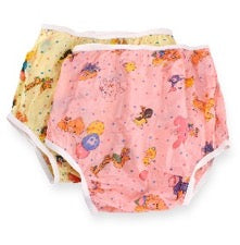 Rearz nursery plastic underpants in pink on white background