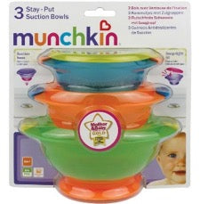 Pack of Munchkin stay-put suction bowls for babies