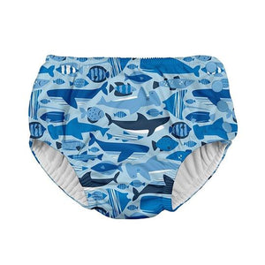 Green Sprout & i play - Snap Reusable Absorbent Swim Diaper - Blue Undersea