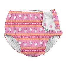 Green Sprout & i play - Ruffle Snap Reusable Absorbent Swim Diaper - Ice Cream