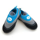 pair of Tickle Toes aqua shoes in blue and grey