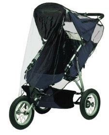 jogger stroller with a Jolly Jumper Weathershield over it