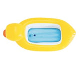 aerial view of inflatable duck-shaped bath tub for babies